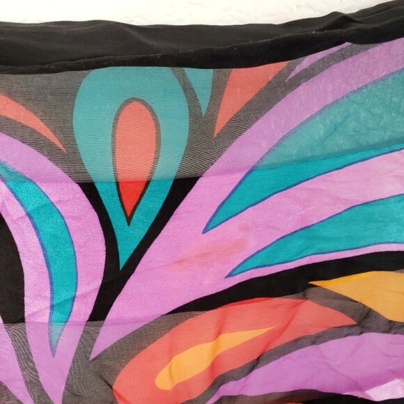 Rare Vintage Jean Claude Jitrois 80s Silk Scarf Large Shawl - Picture 15 of 16